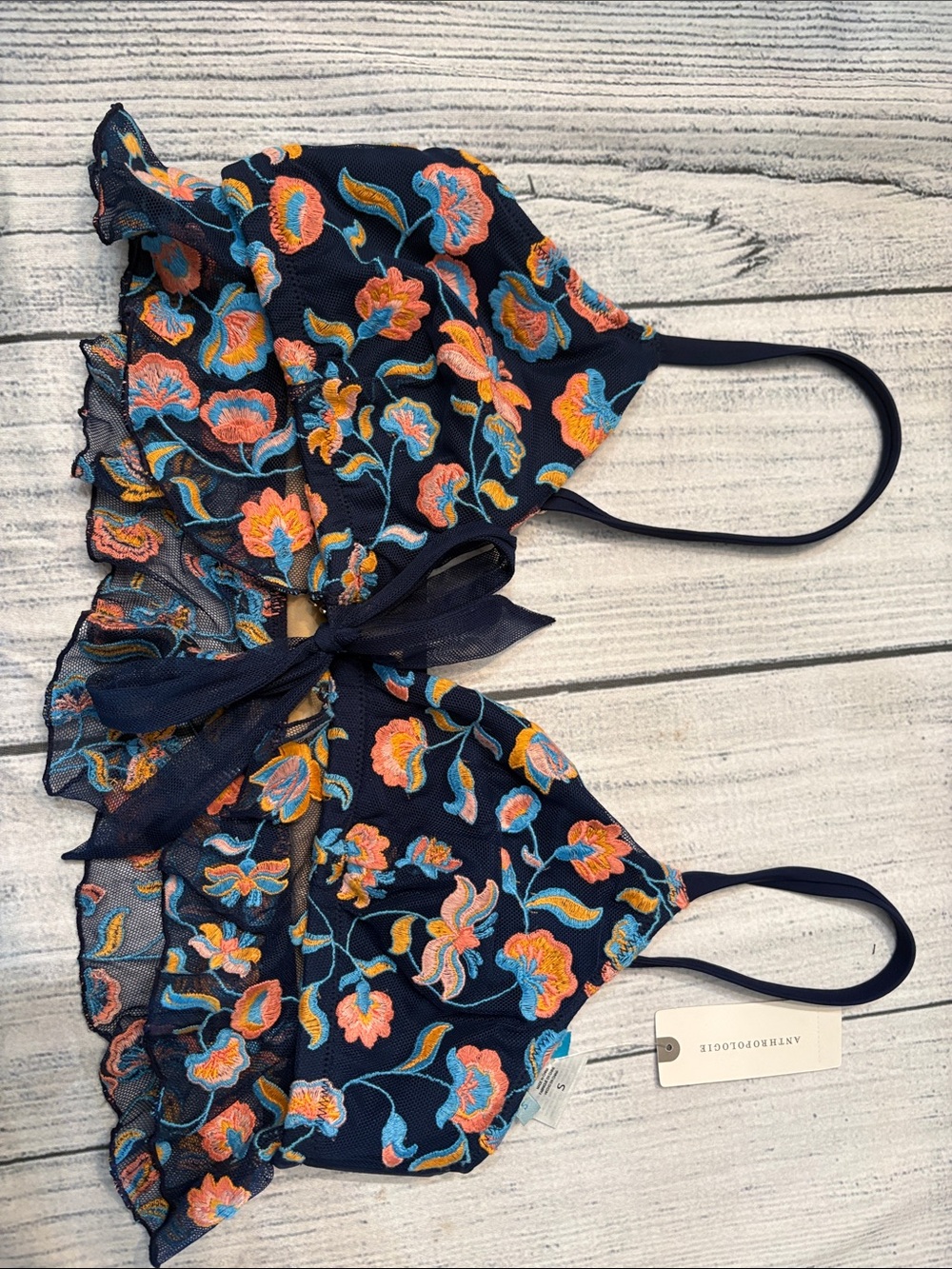 Anthropologie Allihop Swim Top Embroidered - size Small - NWT - Picture 4 of 4